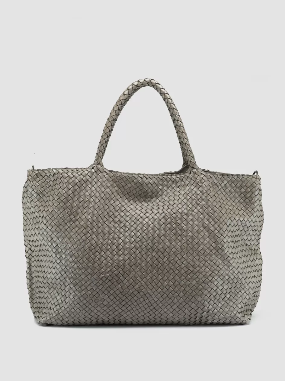 Officine Creative Woven Leather Selection | Bags>OC CLASS 3 - Woven Leather Shoulder Bag TAUPE