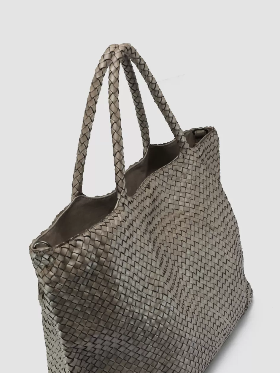 Officine Creative Woven Leather Selection | Bags>OC CLASS 3 - Woven Leather Shoulder Bag TAUPE