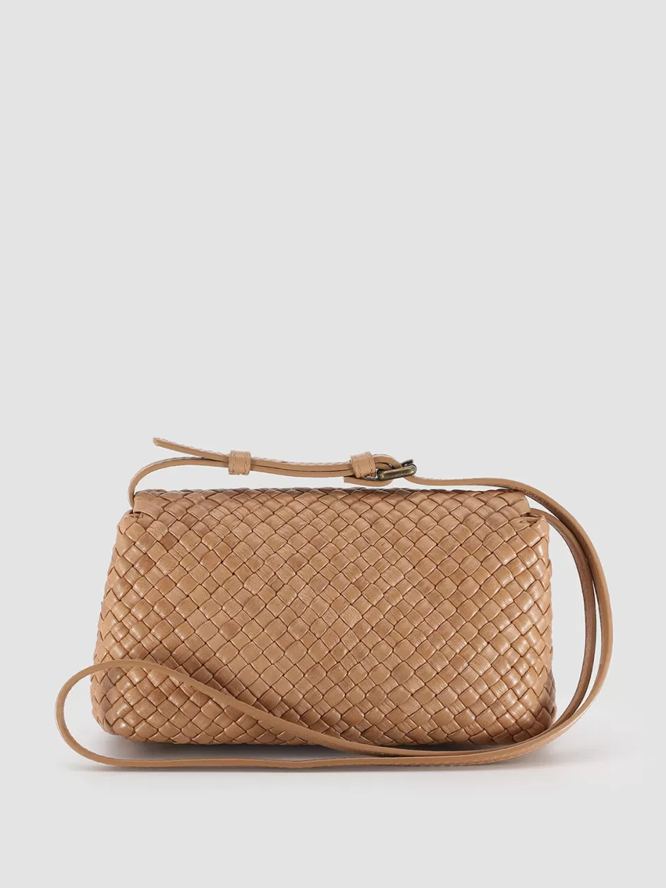 Officine Creative Bags>OC CLASS 47 - Woven Leather Crossbody Bag TAUPE