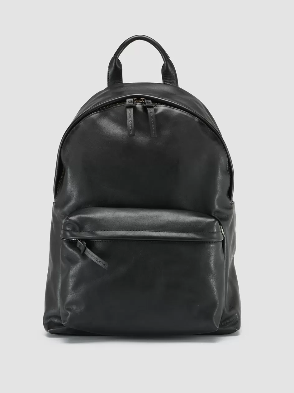 Officine Creative Icons | Backpacks>OC PACK - Leather Backpack BLACK