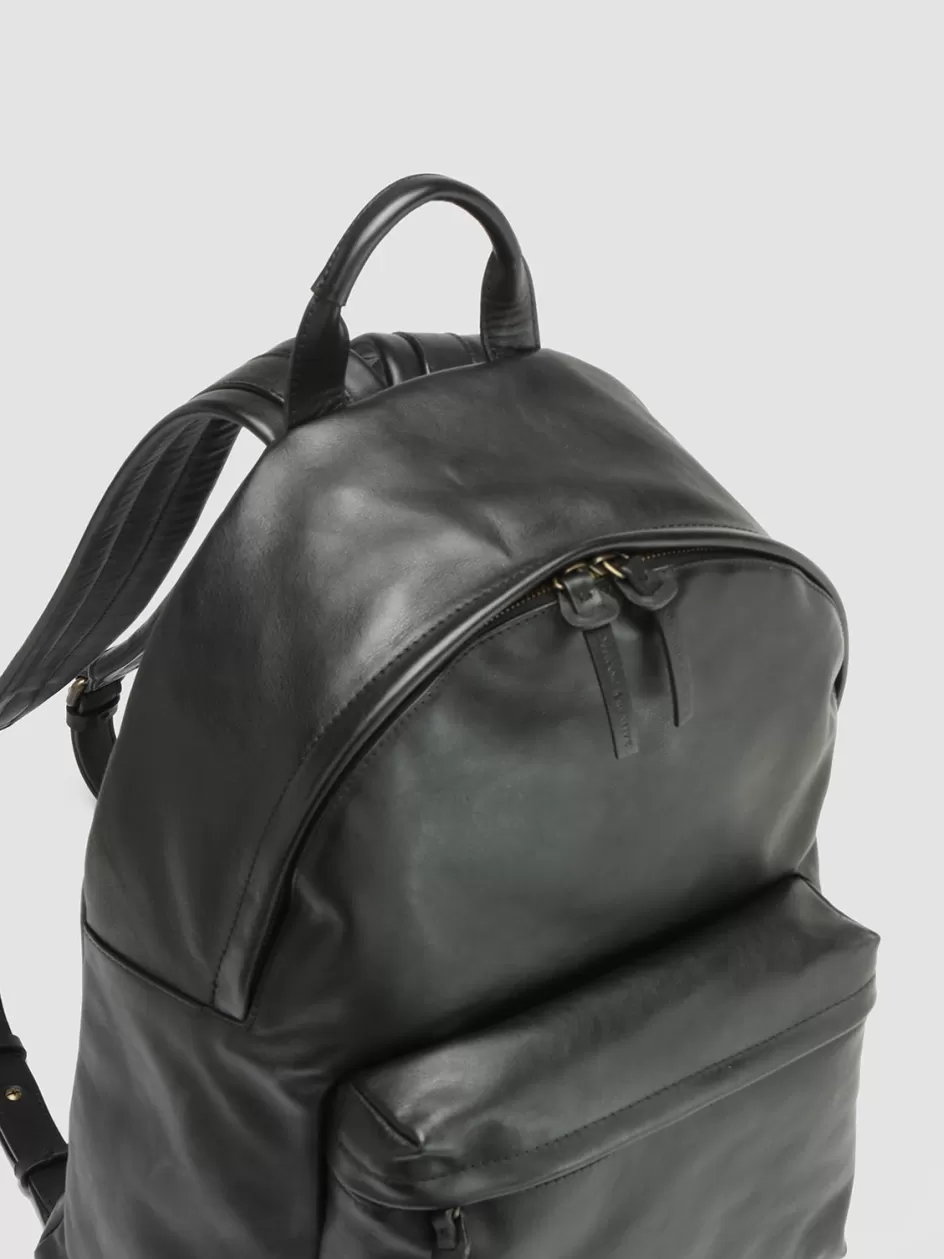 Officine Creative Icons | Backpacks>OC PACK - Leather Backpack BLACK