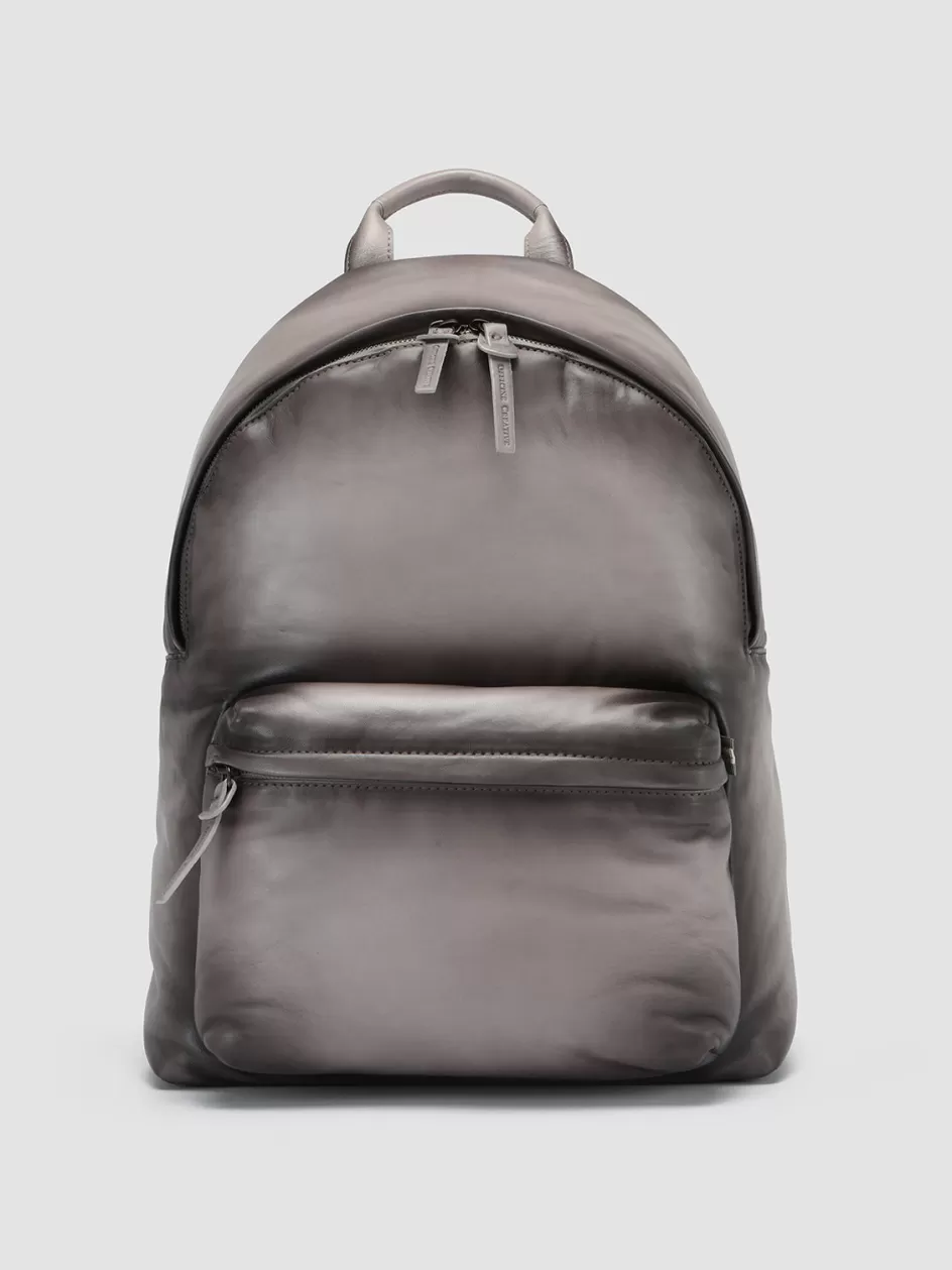 Officine Creative Backpacks | Backpacks>OC PACK - Grey Leather Backpack ASH