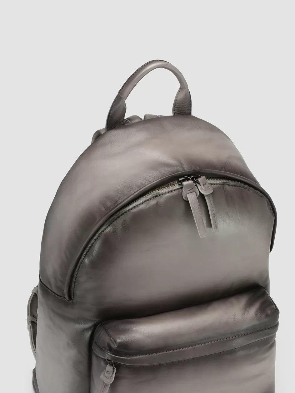 Officine Creative Backpacks | Backpacks>OC PACK - Grey Leather Backpack ASH