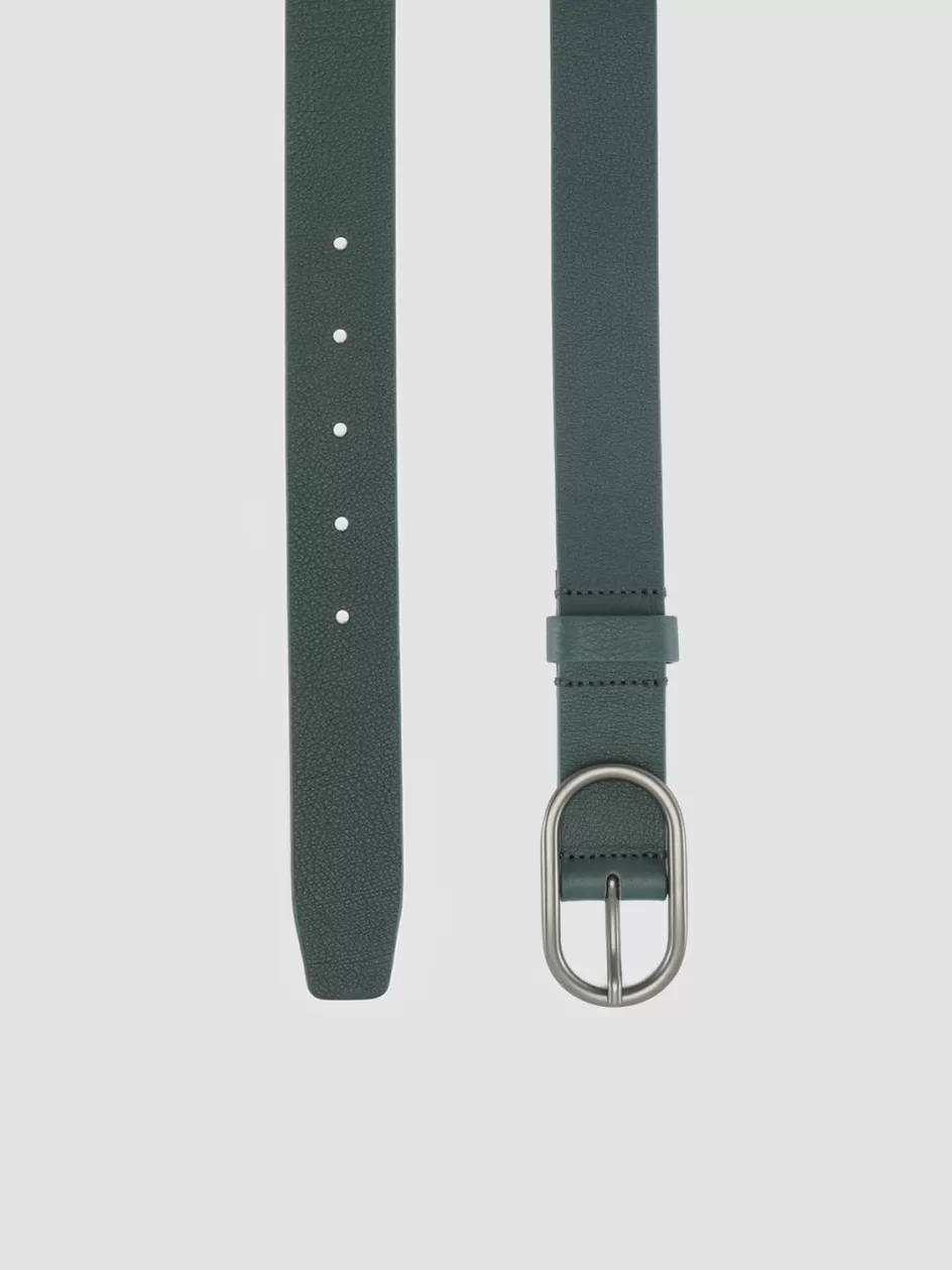 Officine Creative Belts>OC STRIP 047 - Green Leather Belt MYSTERIOUS