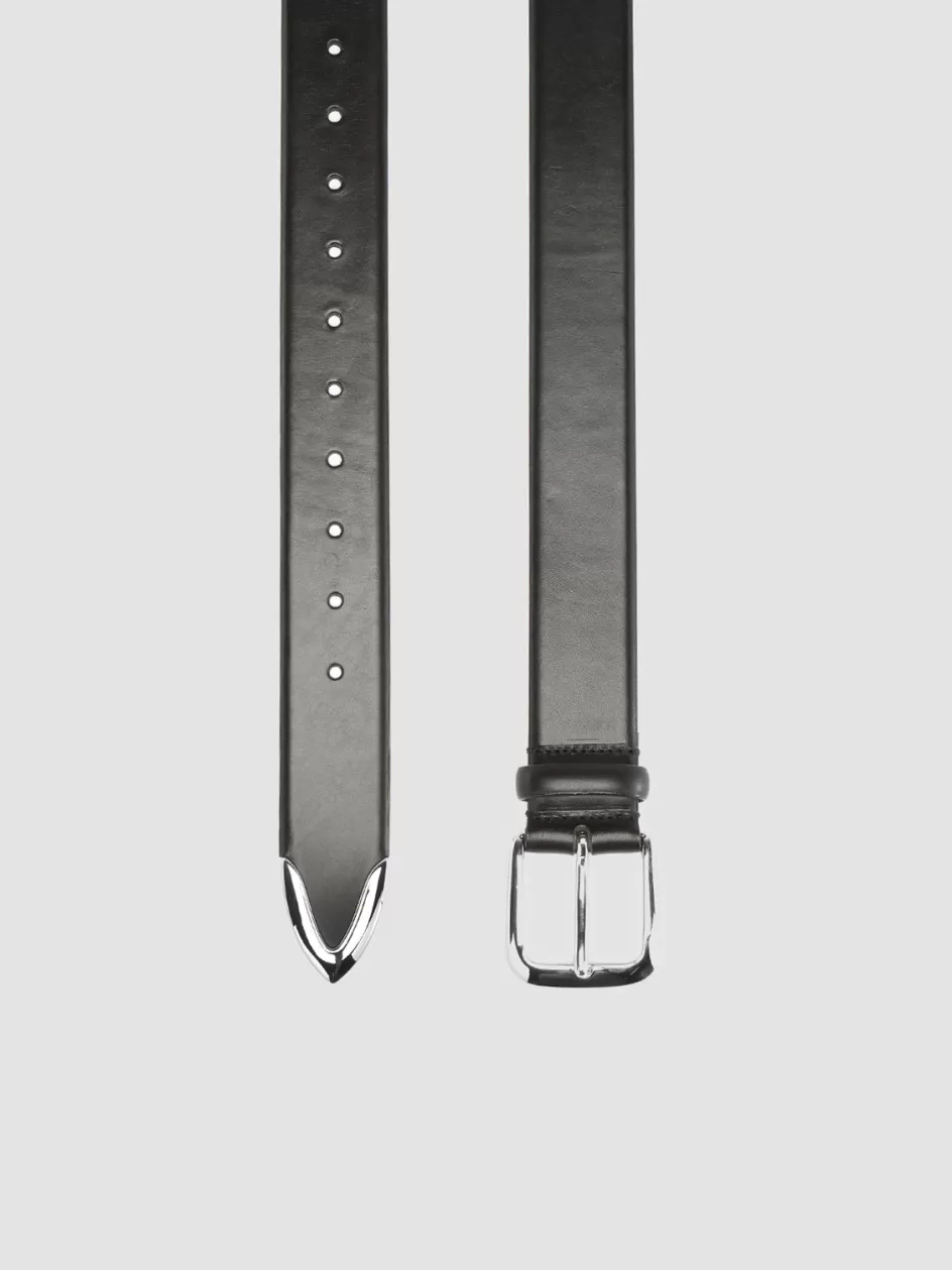 Officine Creative Belts>OC STRIP 052 - Leather Belt BLACK