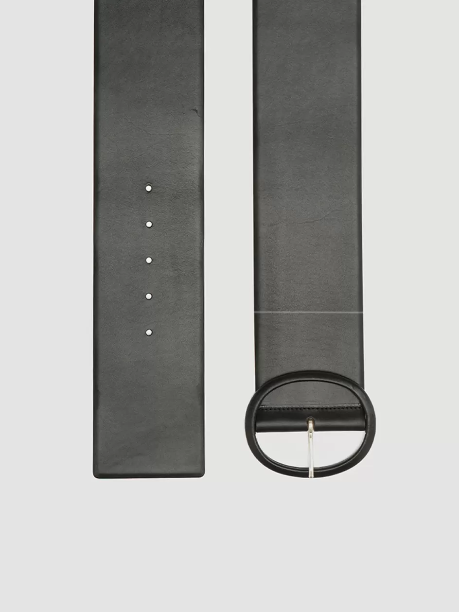 Officine Creative Belts>OC STRIP 061 - Leather Belt BLACK