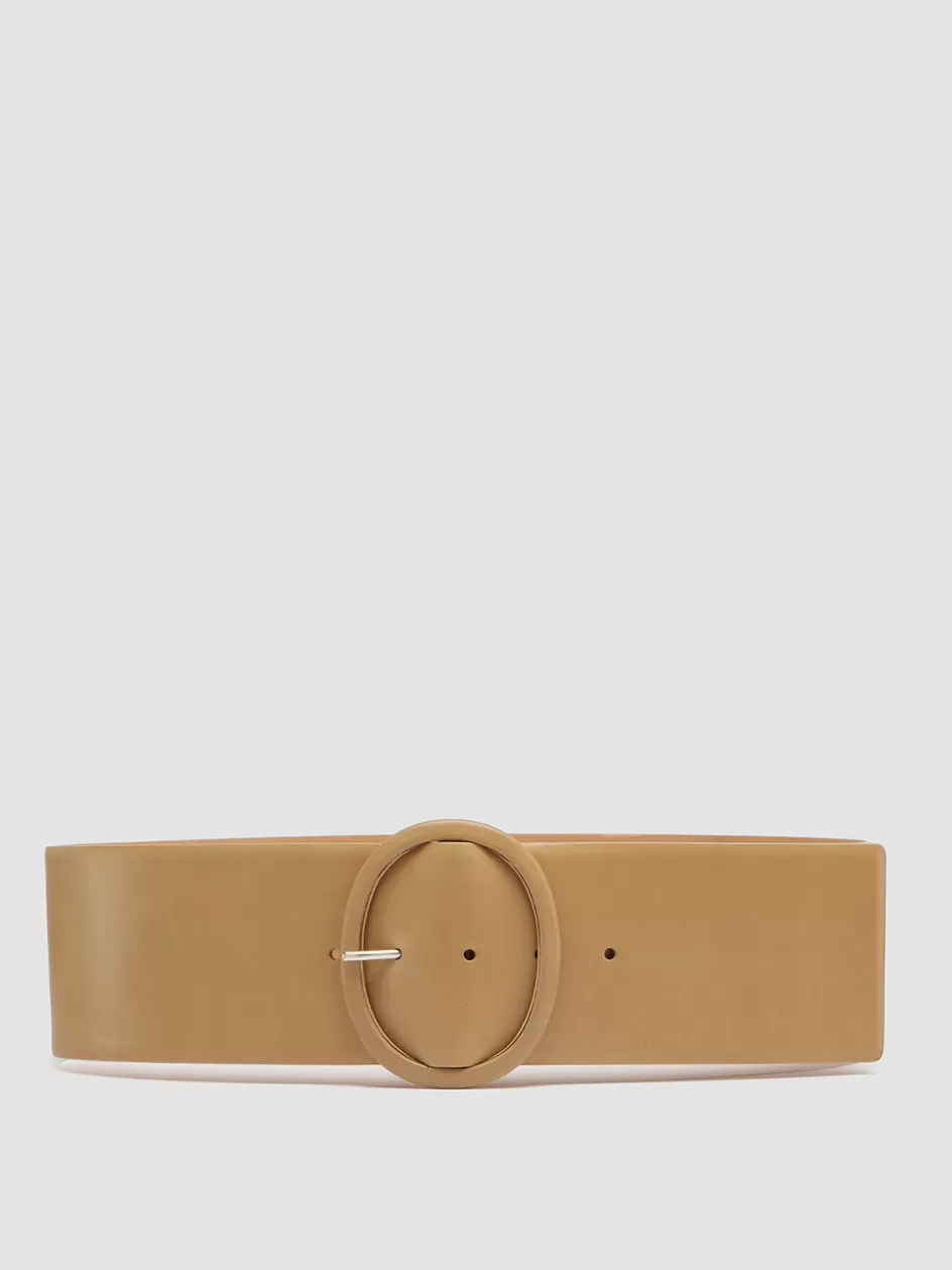 Officine Creative Belts>OC STRIP 061 - Brown Leather Belt RABBIT PAW