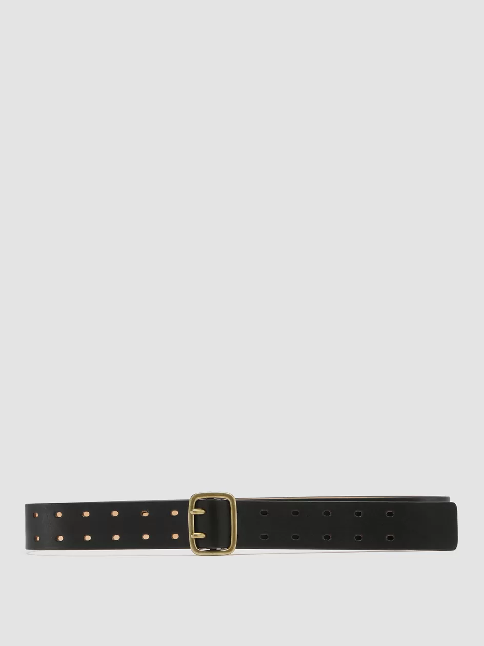 Officine Creative Belts>OC STRIP 062 - Nappa Leather Belt BLACK