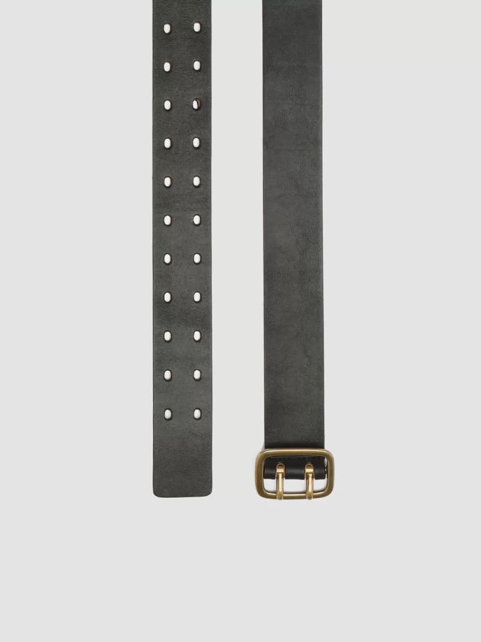 Officine Creative Belts>OC STRIP 062 - Nappa Leather Belt BLACK