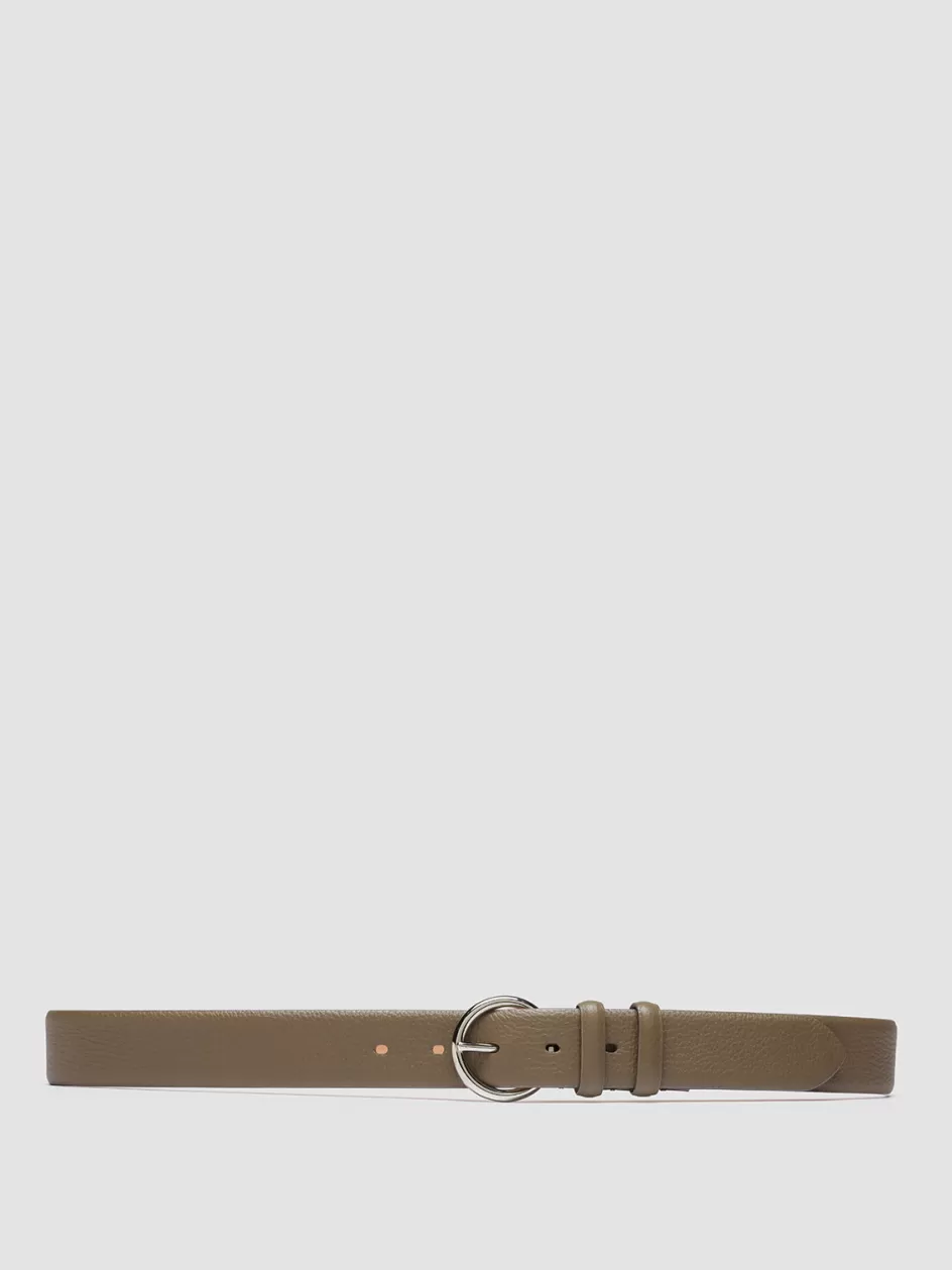 Officine Creative Belts>OC STRIP 065 - Brown Leather Belt TABACCO