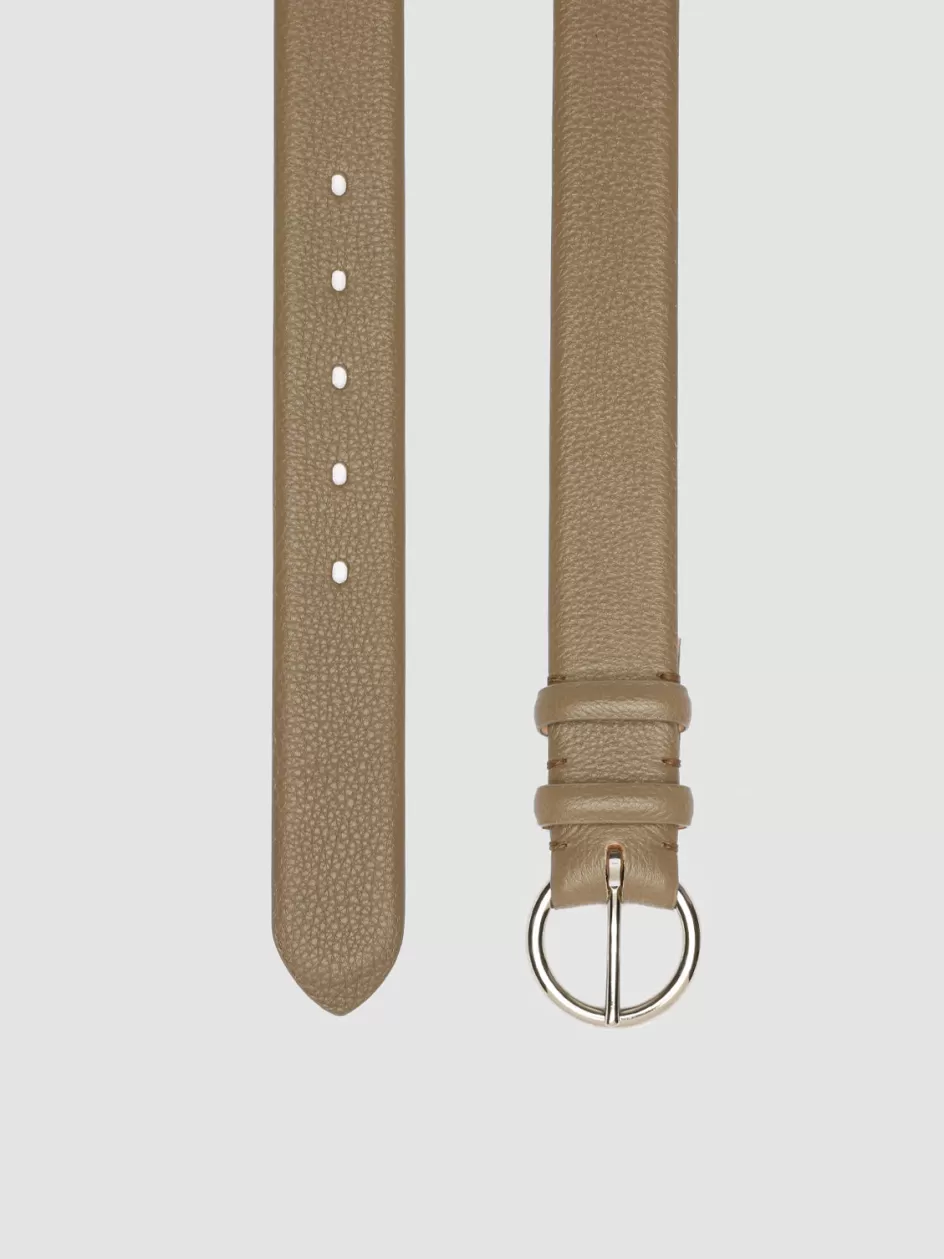 Officine Creative Belts>OC STRIP 065 - Brown Leather Belt TABACCO