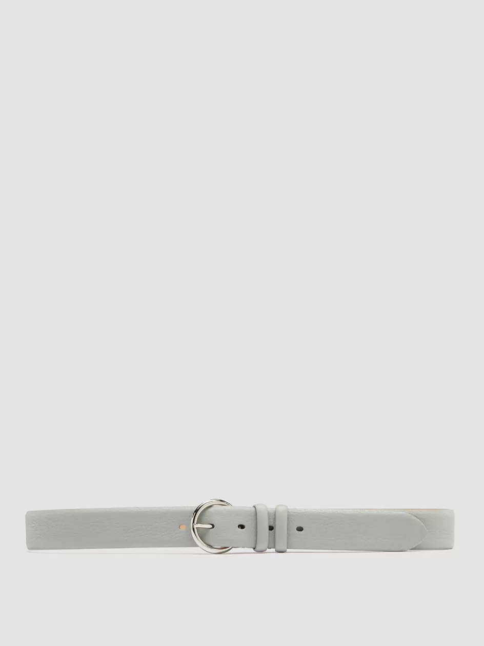 Officine Creative Belts>OC STRIP 065 - Grey Leather Belt SMOKE GREY