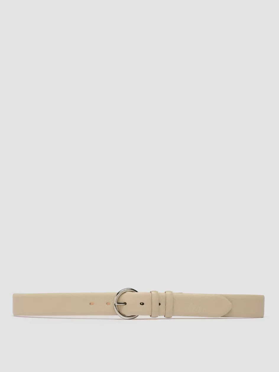 Officine Creative Belts>OC STRIP 065 - Ivory Leather Belt SAND