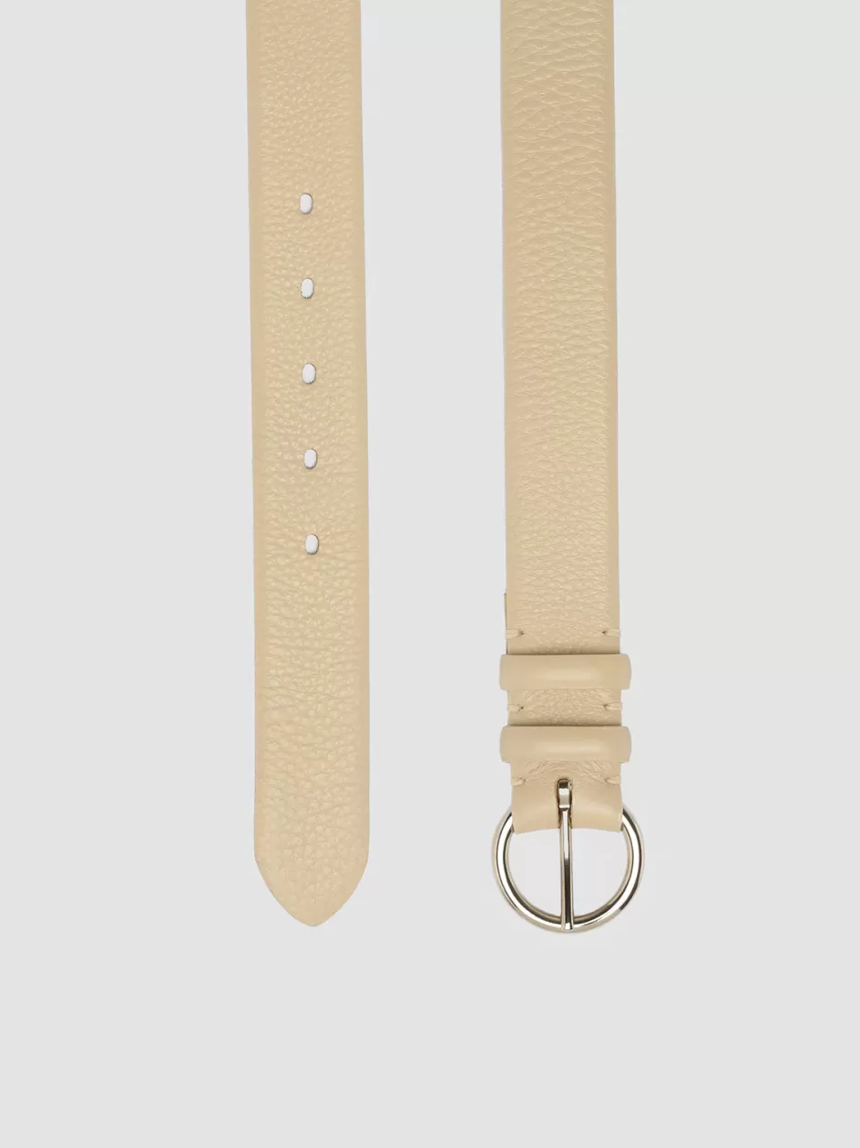 Officine Creative Belts>OC STRIP 065 - Ivory Leather Belt SAND