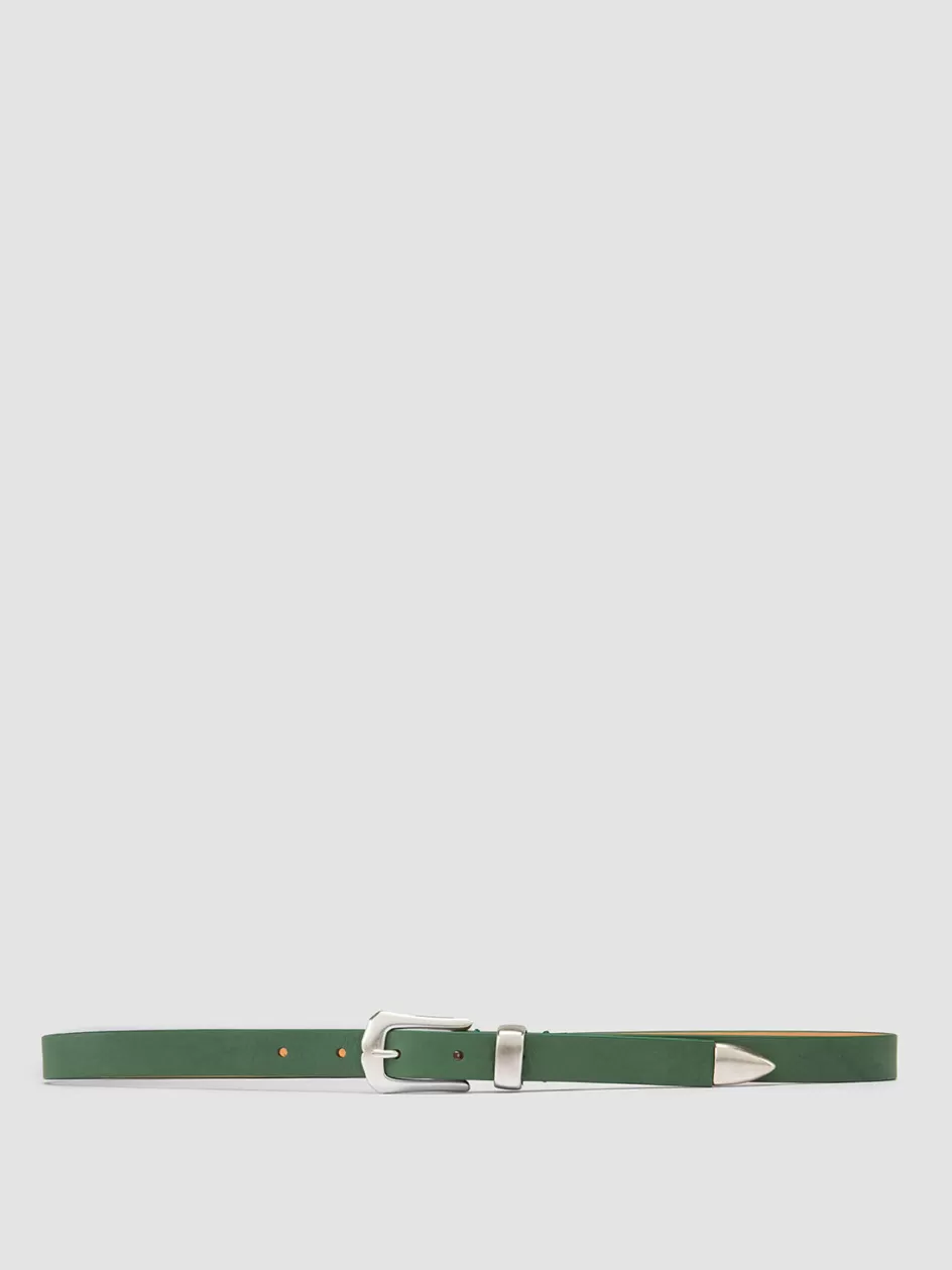 Officine Creative Belts>OC STRIP 066 - Nappa Leather Belt GREEN