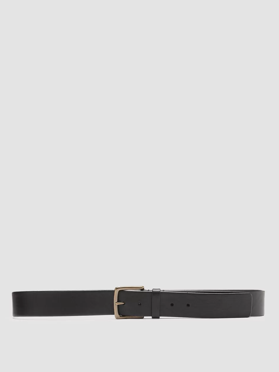 Officine Creative Belts>OC STRIP 22 - Leather Belt BLACK