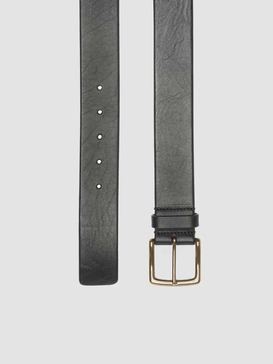 Officine Creative Belts>OC STRIP 22 - Leather Belt BLACK