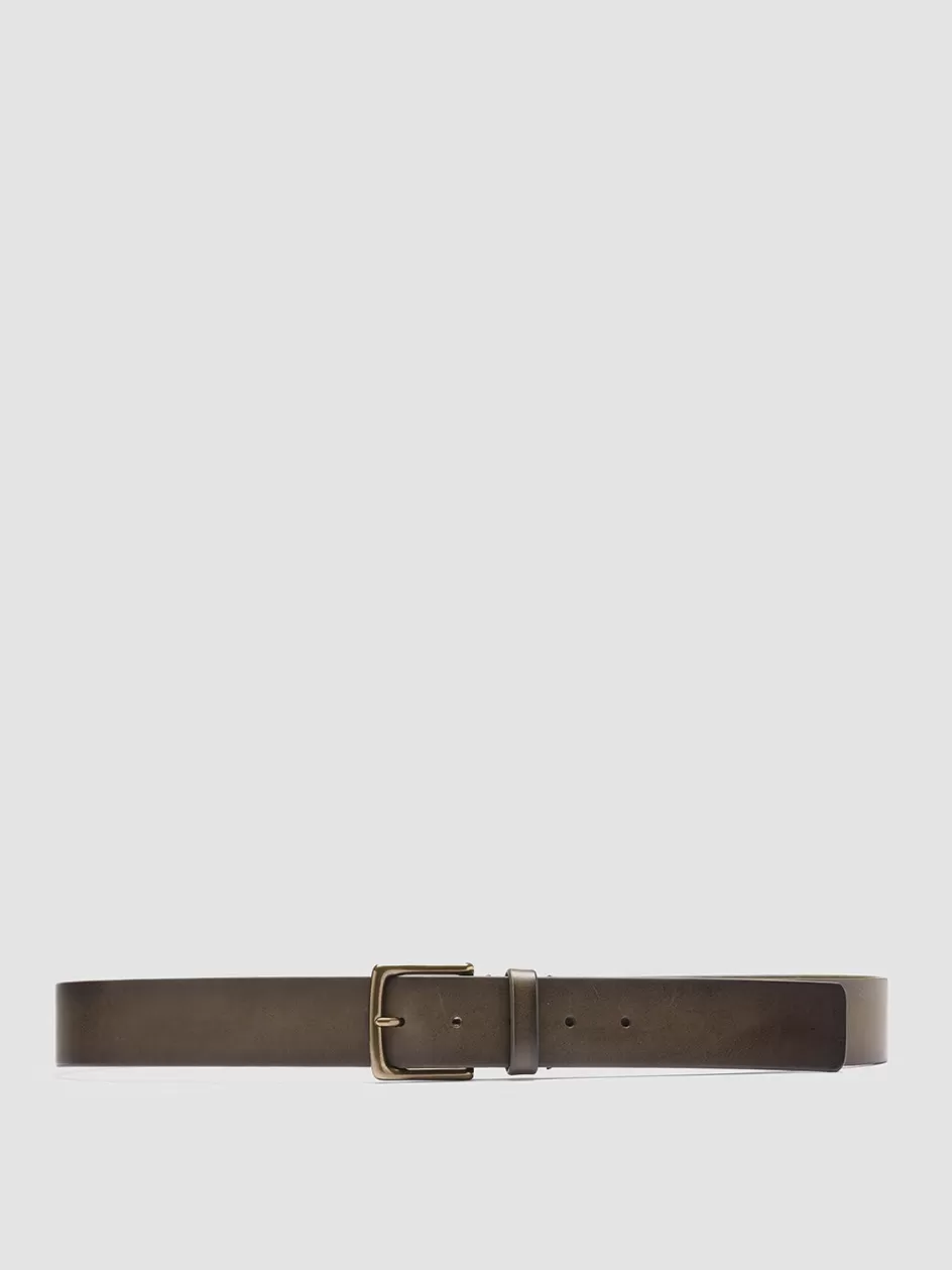 Officine Creative Belts>OC STRIP 22 - Green Leather Belt DEPHTS