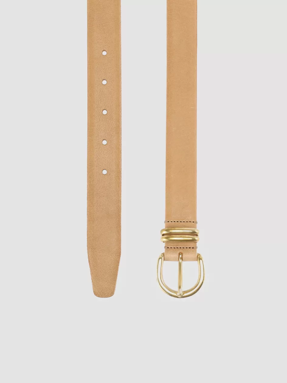 Officine Creative Belts>OC STRIP 46 - Leather Belt TAUPE