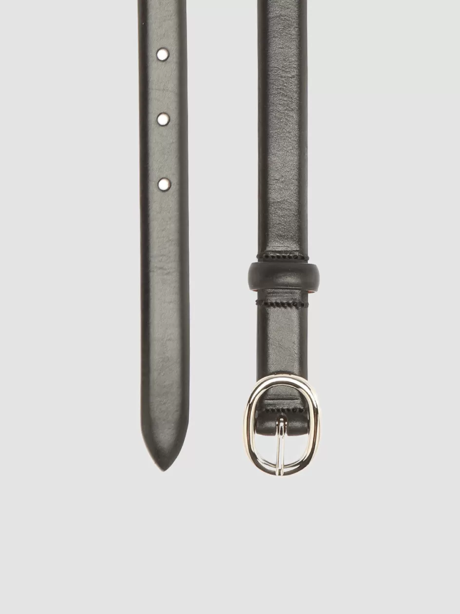 Officine Creative Belts>OC STRIP 56 - Leather Belt BLACK