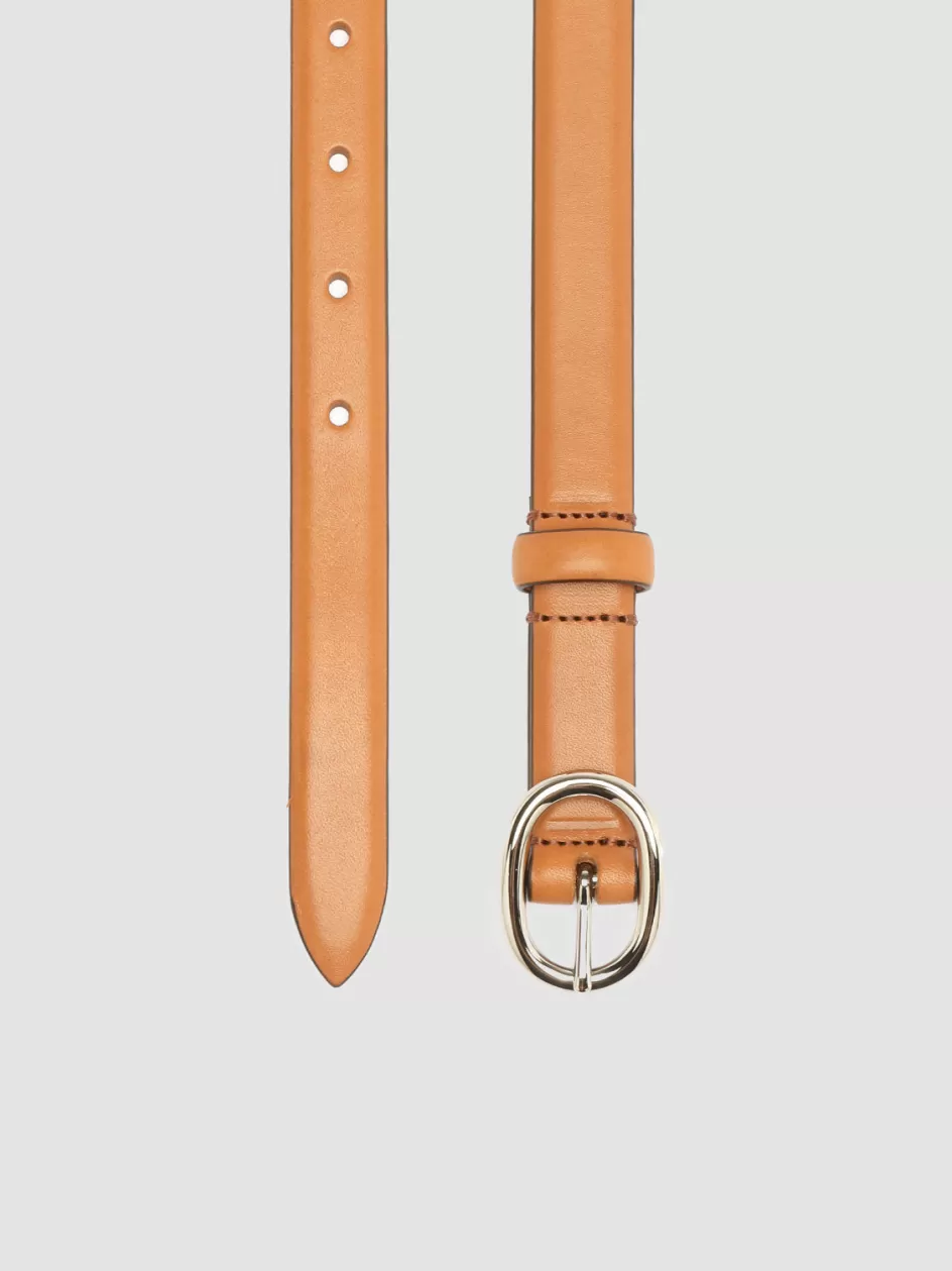 Officine Creative Belts>OC STRIP 56 - Taupe Leather Belt GOBI