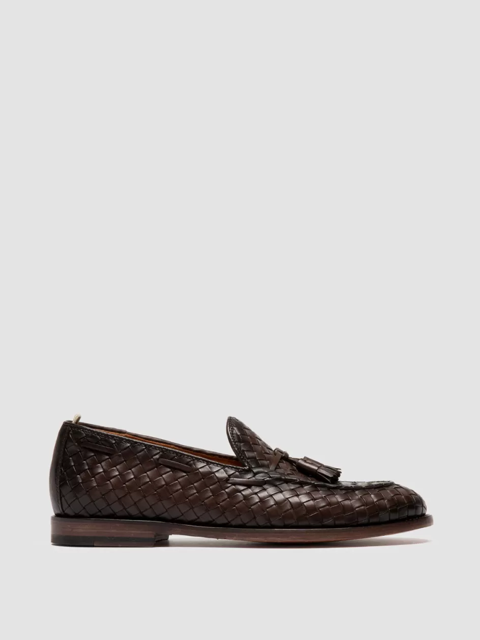 Officine Creative Icons | Loafers>OPERA 004 - Brown Leather Tassel Loafers DARK