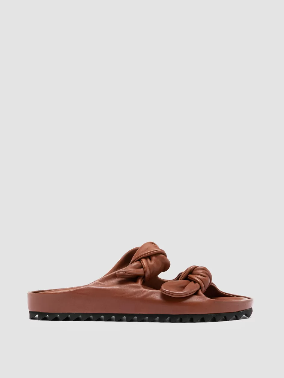 Officine Creative Icons | Sandals>PELAGIE 010 - Brown Leather Sandals LIGHT BROWN