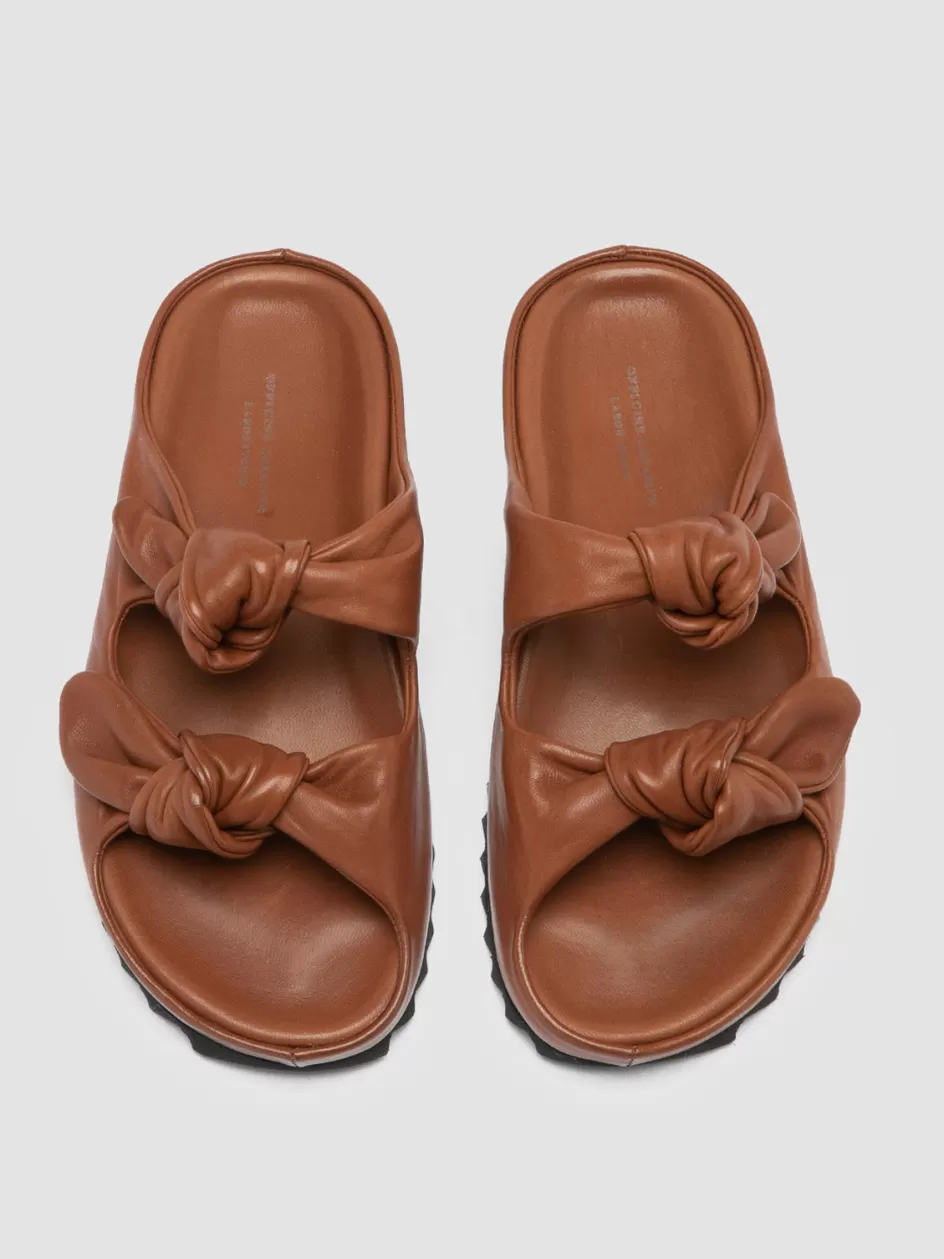 Officine Creative Icons | Sandals>PELAGIE 010 - Brown Leather Sandals LIGHT BROWN