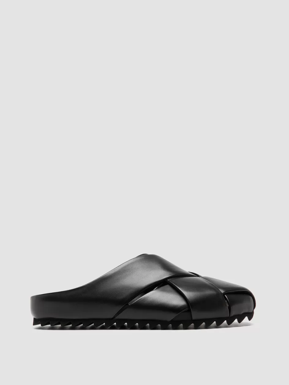 Officine Creative Sandals | Mules>PELAGIE 018 - Leather Mule Sandals BLACK