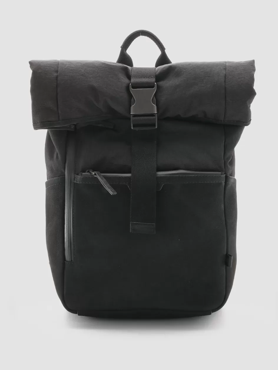 Officine Creative Backpacks | Backpacks>PILOT 001 - Nubuck & Nylon Backpack BLACK