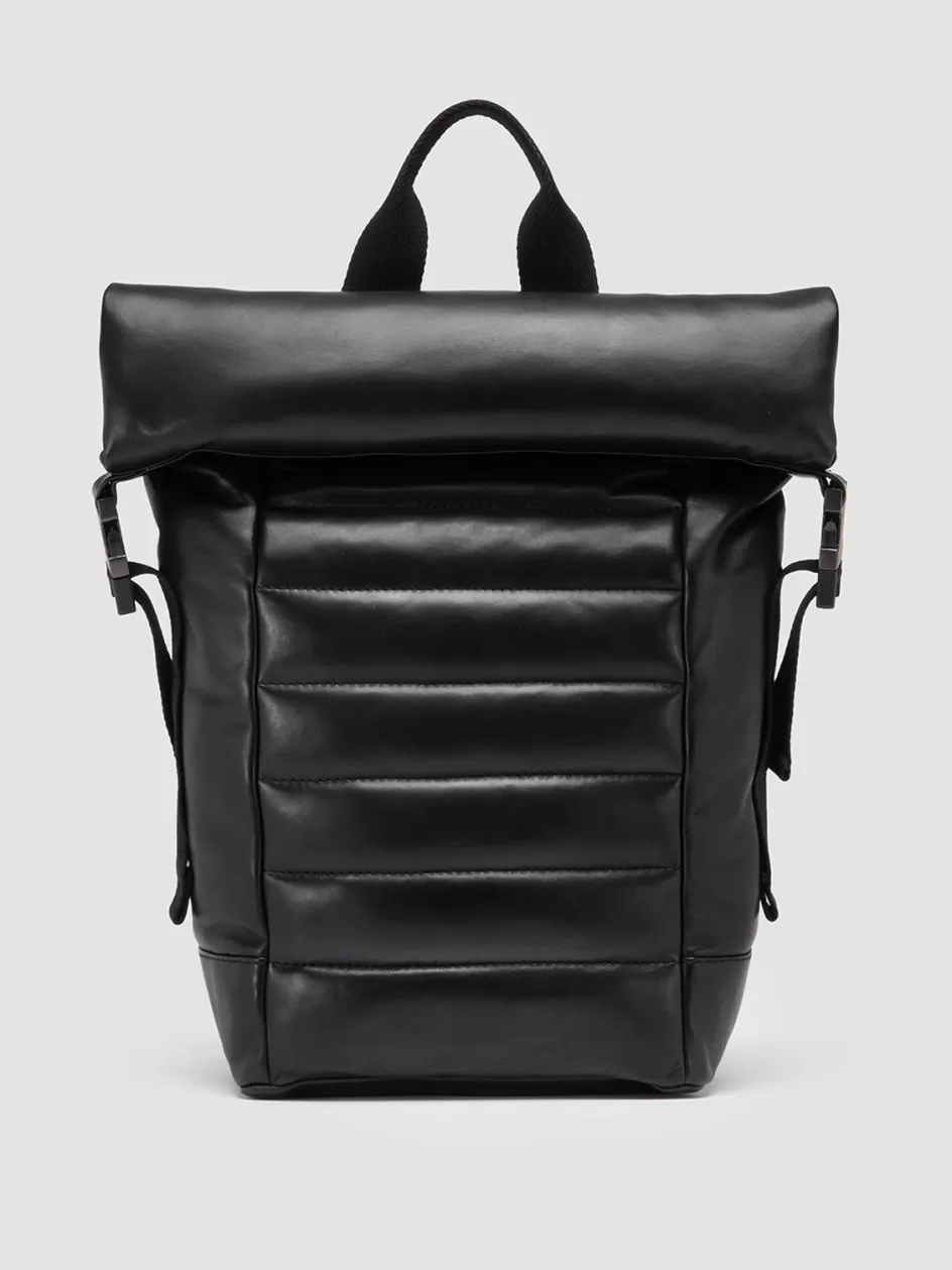 Officine Creative Bags | Backpacks>PLEASURE 001 - Leather Backpack BLACK