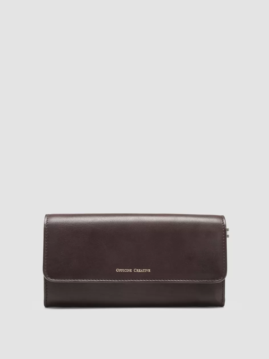 Officine Creative Wallets>POCHE 09 - Brown Nappa Leather Wallet TRUFFLE