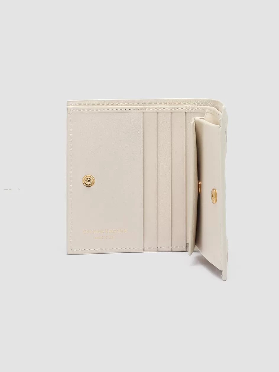 Officine Creative Woven Leather Selection | Wallets>POCHE 111 - White Woven Leather Bifold Wallet OFF WHITE