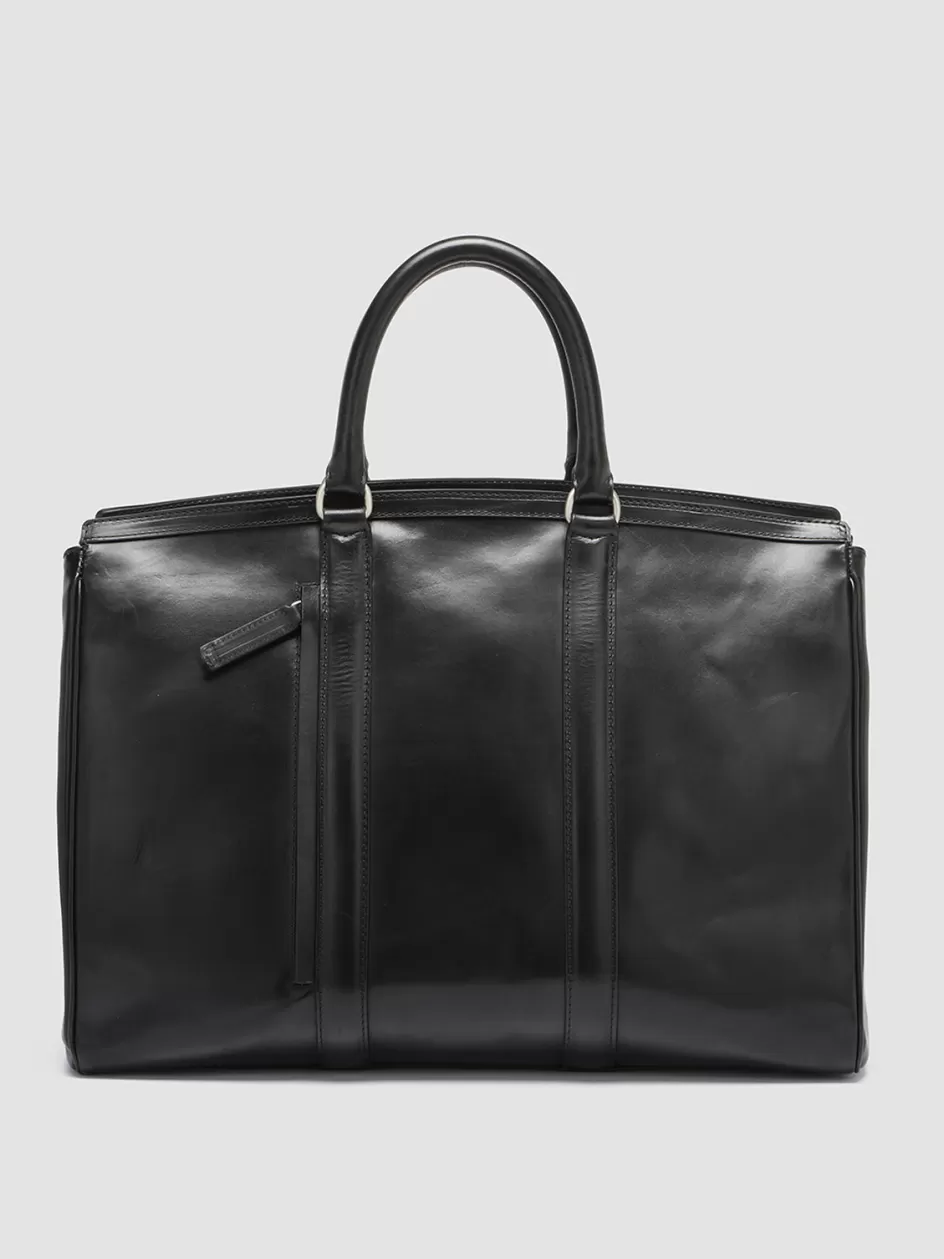 Officine Creative Icons | Bags>QUENTIN 009 - Black Leather Bag NERO