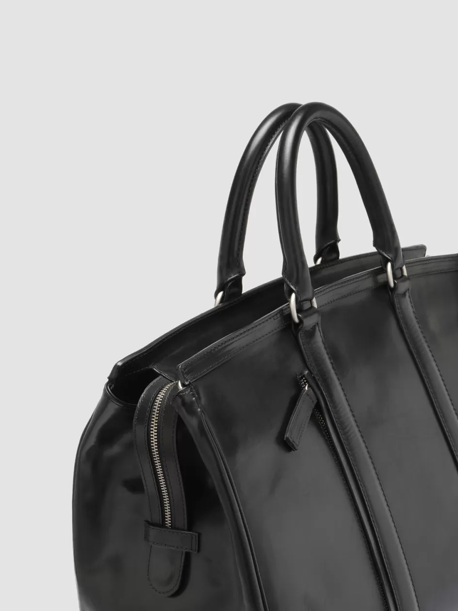 Officine Creative Icons | Bags>QUENTIN 009 - Black Leather Bag NERO