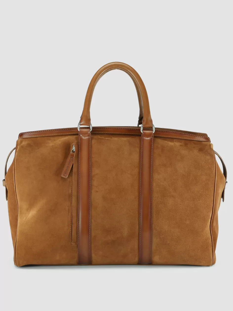 Officine Creative Icons | Bags>QUENTIN 009 - Brown Suede And Leather Bag KENIA/COTTO