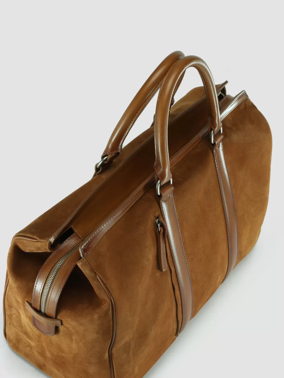 Officine Creative Icons | Bags>QUENTIN 009 - Brown Suede And Leather Bag KENIA/COTTO