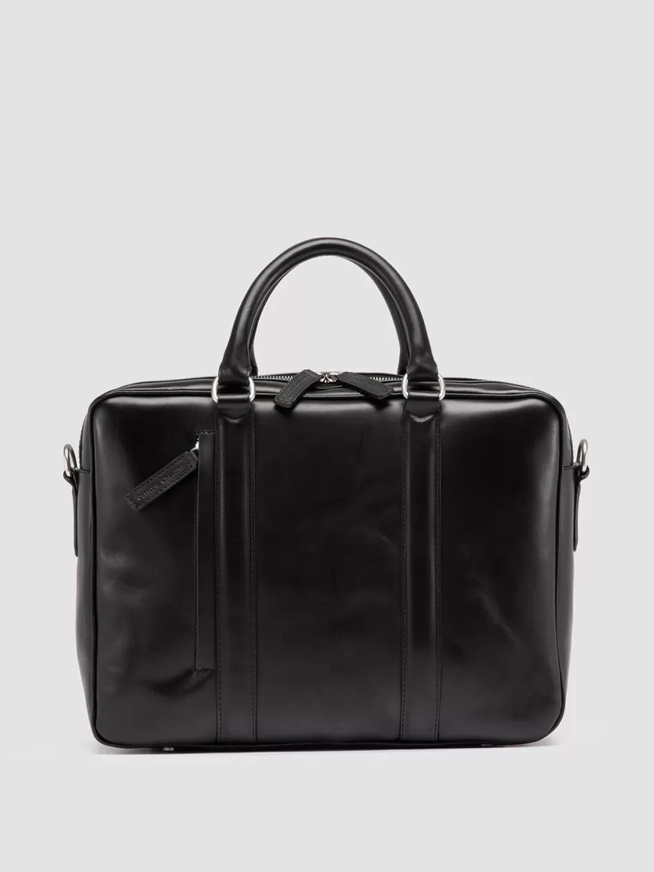 Officine Creative Icons | Bags>QUENTIN 010 - Black Leather Bag NERO