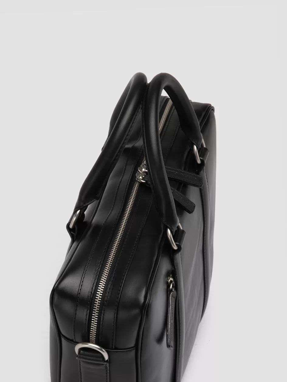 Officine Creative Icons | Bags>QUENTIN 010 - Black Leather Bag NERO