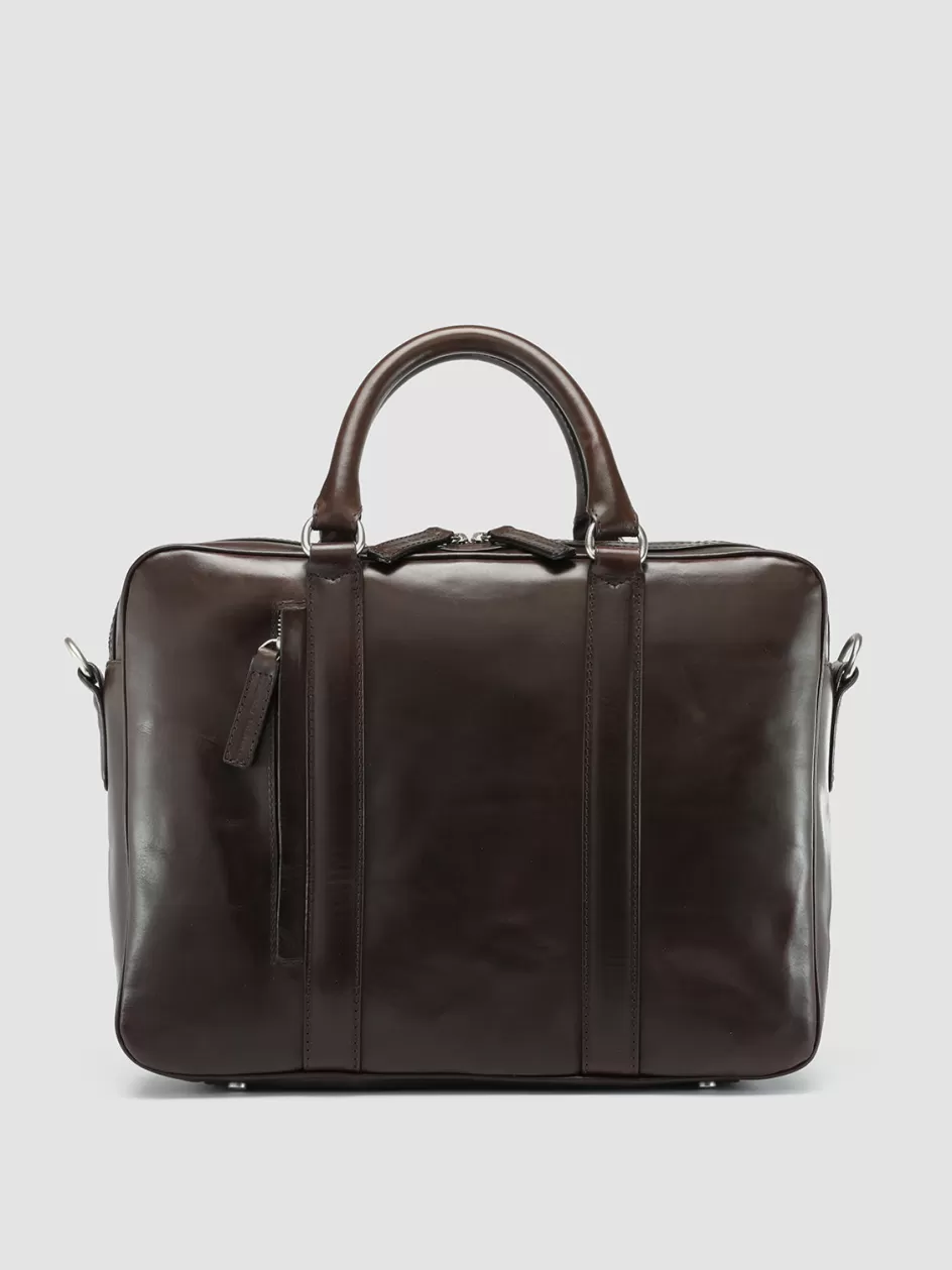 Officine Creative Icons | Bags>QUENTIN 010 - Brown Leather Bag COFFEE