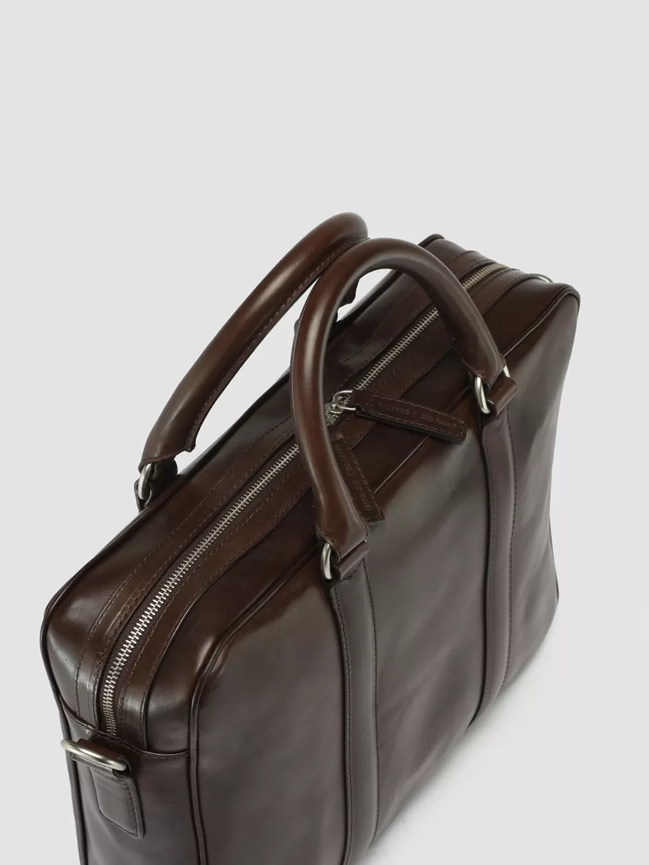 Officine Creative Icons | Bags>QUENTIN 010 - Brown Leather Bag COFFEE