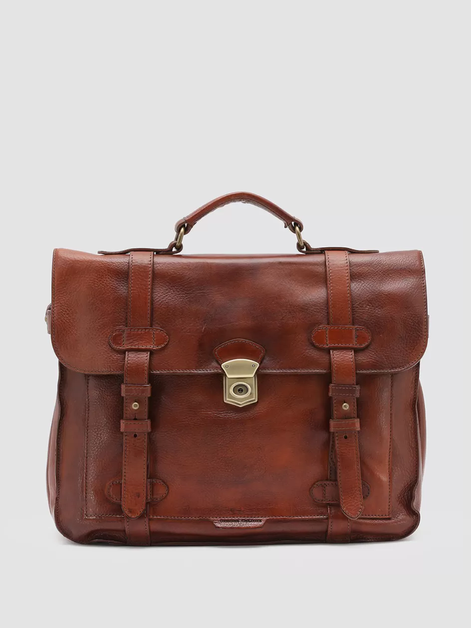 Officine Creative Icons | Bags>RARE 26 - Brown Leather BriefCase DARK BROWN