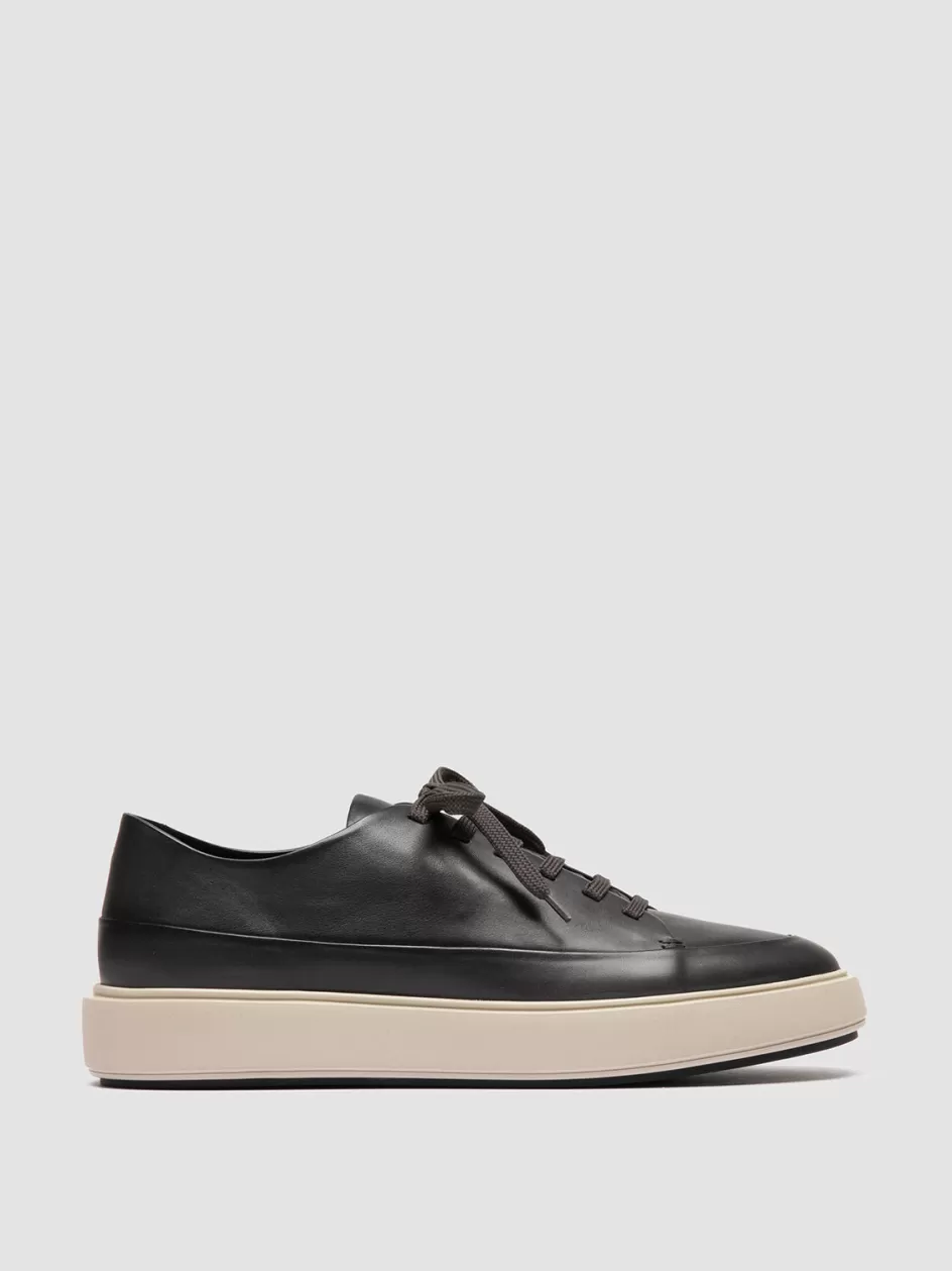 Officine Creative Sneakers>RELEASE 001 - Grey Leather Low Top Sneakers LEAD