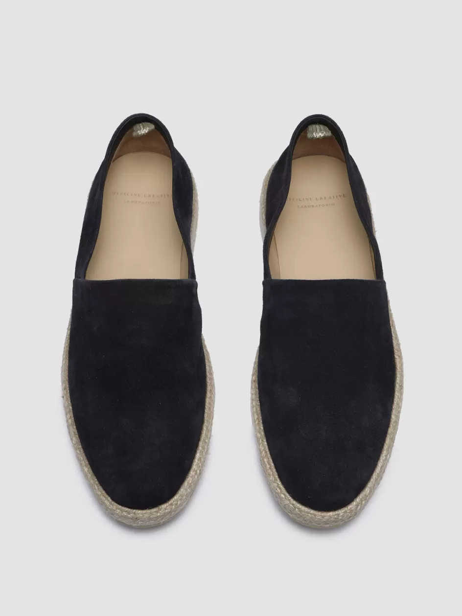 Officine Creative Formal Shoes | Loafers>ROPED 001 - Suede Loafers BLUE