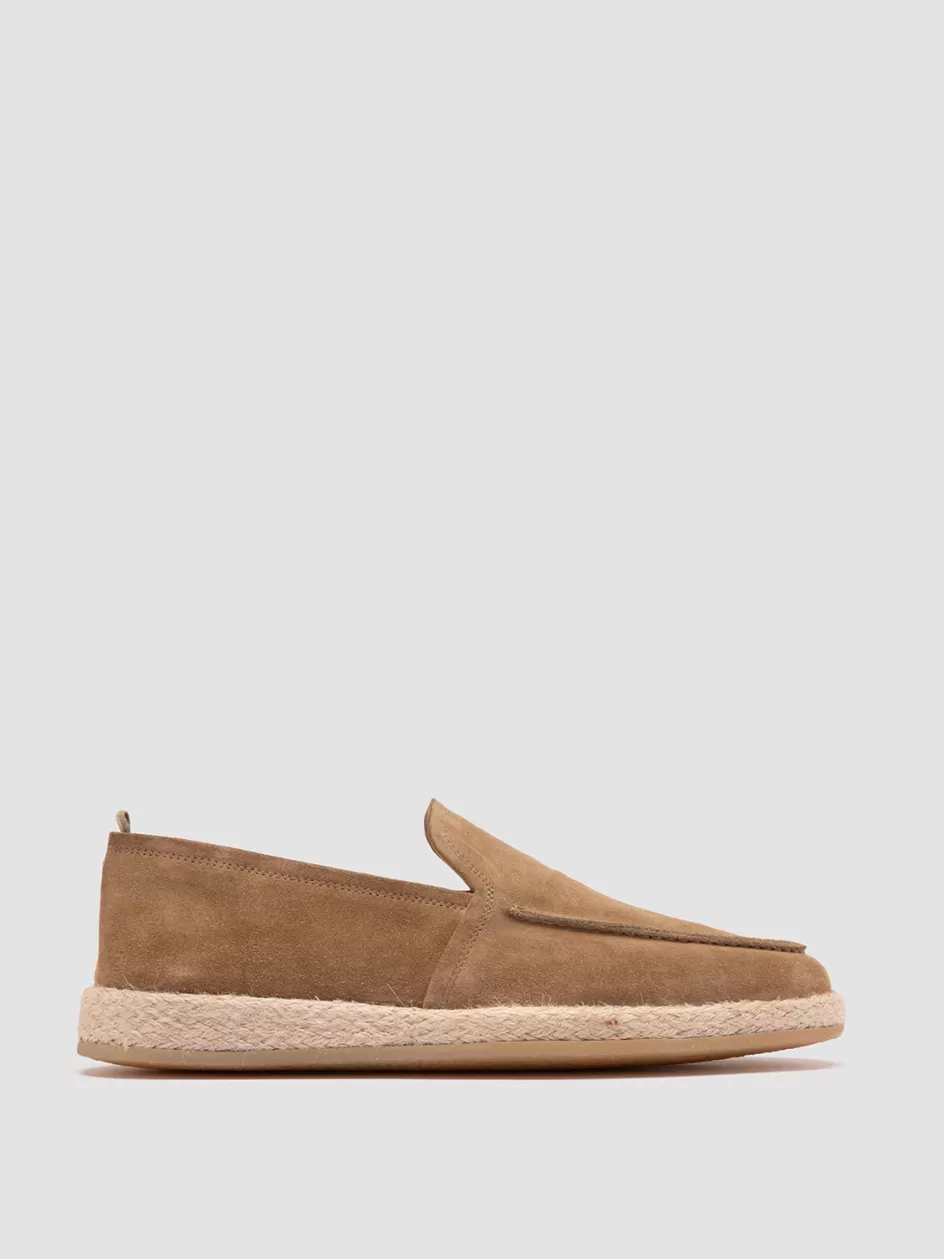 Officine Creative Loafers | Formal Shoes>ROPED 004 - Suede Loafers BROWN