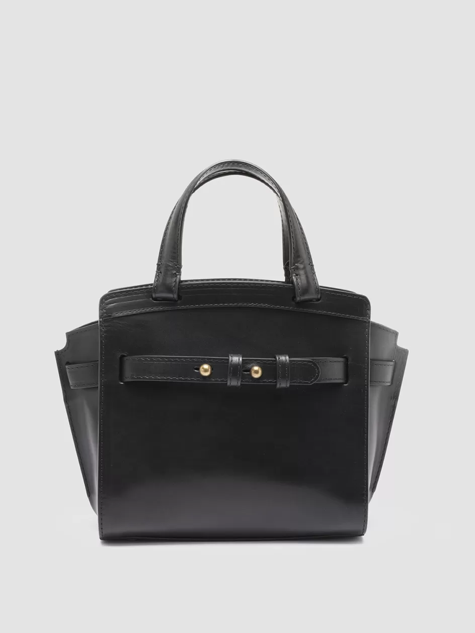 Officine Creative Icons | Bags>SADDLE 009 - Leather Hand Bag BLACK