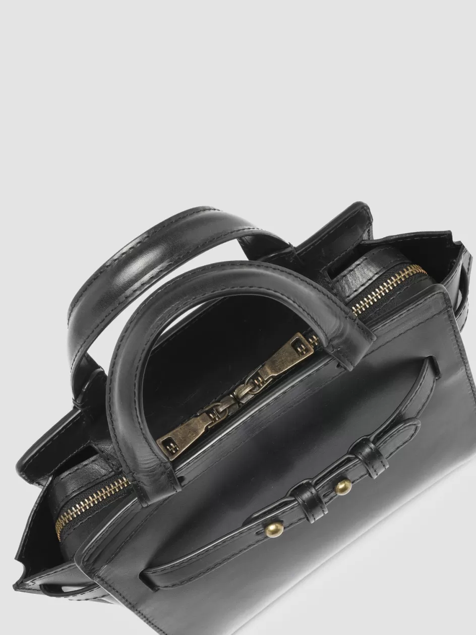 Officine Creative Icons | Bags>SADDLE 009 - Leather Hand Bag BLACK