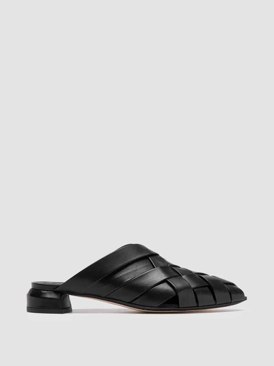 Officine Creative Sandals | Mules>SAGE 105 - Leather Mule Sandals BLACK