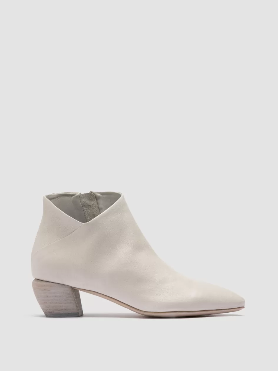 Officine Creative High Heels Booties | Icons>SALLY 030 - White Leather Zip Boots VAPORE