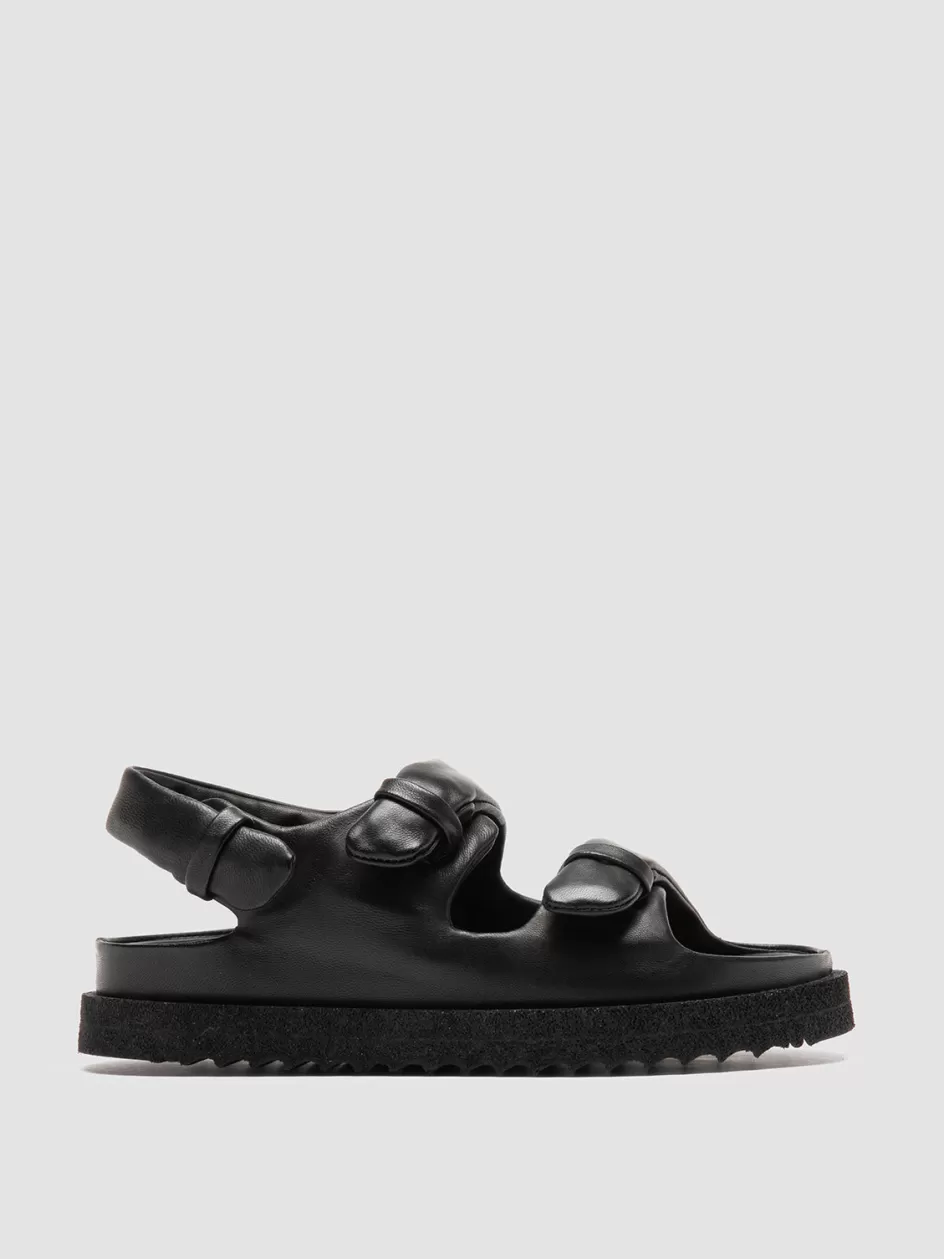 Officine Creative Sandals>SANDS 102 - Leather Sling Back Sandals BLACK